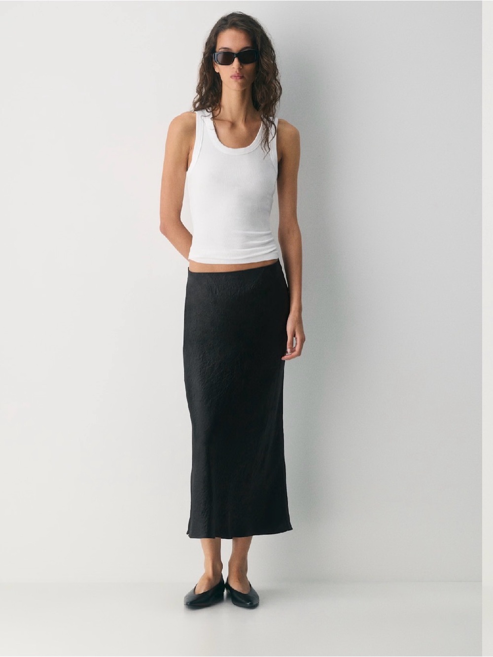 Classic Black Maxi Slip Skirt - Women